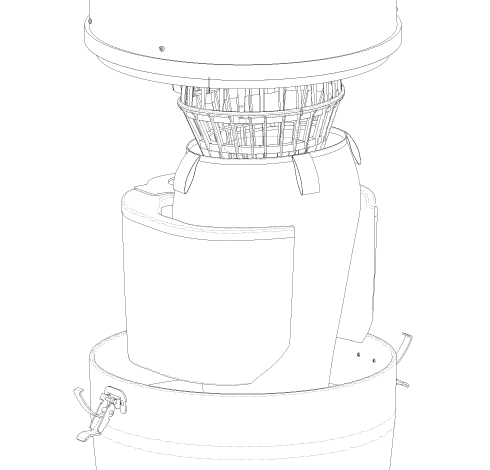 Central vacuum separator with cyclonic action with bag and filter | Central vacuum separator with cyclonic action with bag and filter