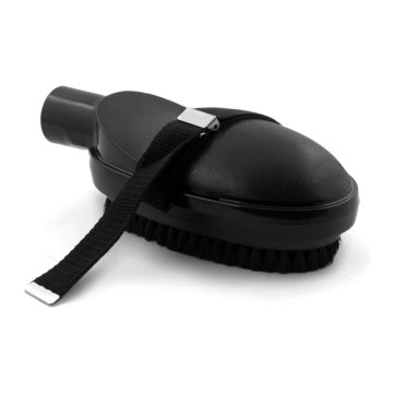 Central vacuum grooming brush